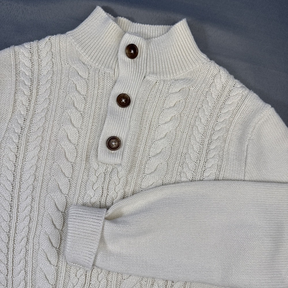 Gap Kids Boy Or Girl's‎ Ivory Cable Knit Cotton Cardigan Sweater, Sz. 14-16